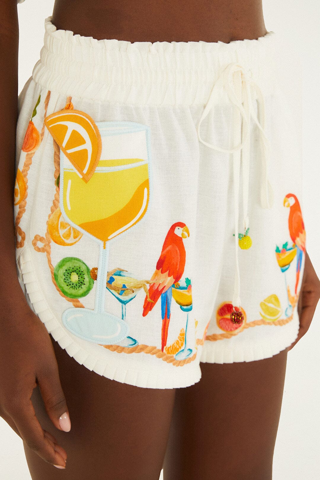 Off-White Biricutico Scarf Embroidered Shorts Set