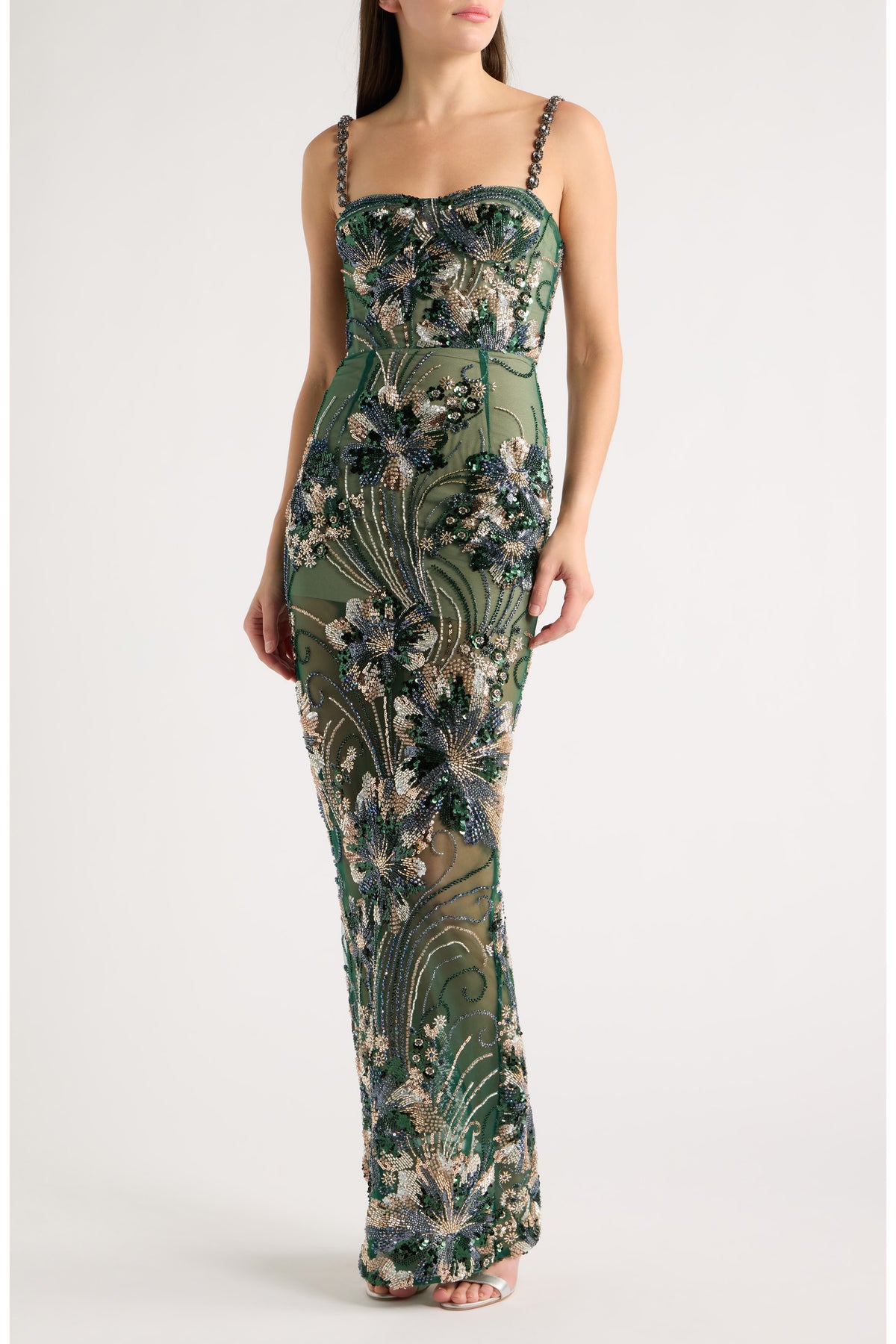 Column Gown- Green