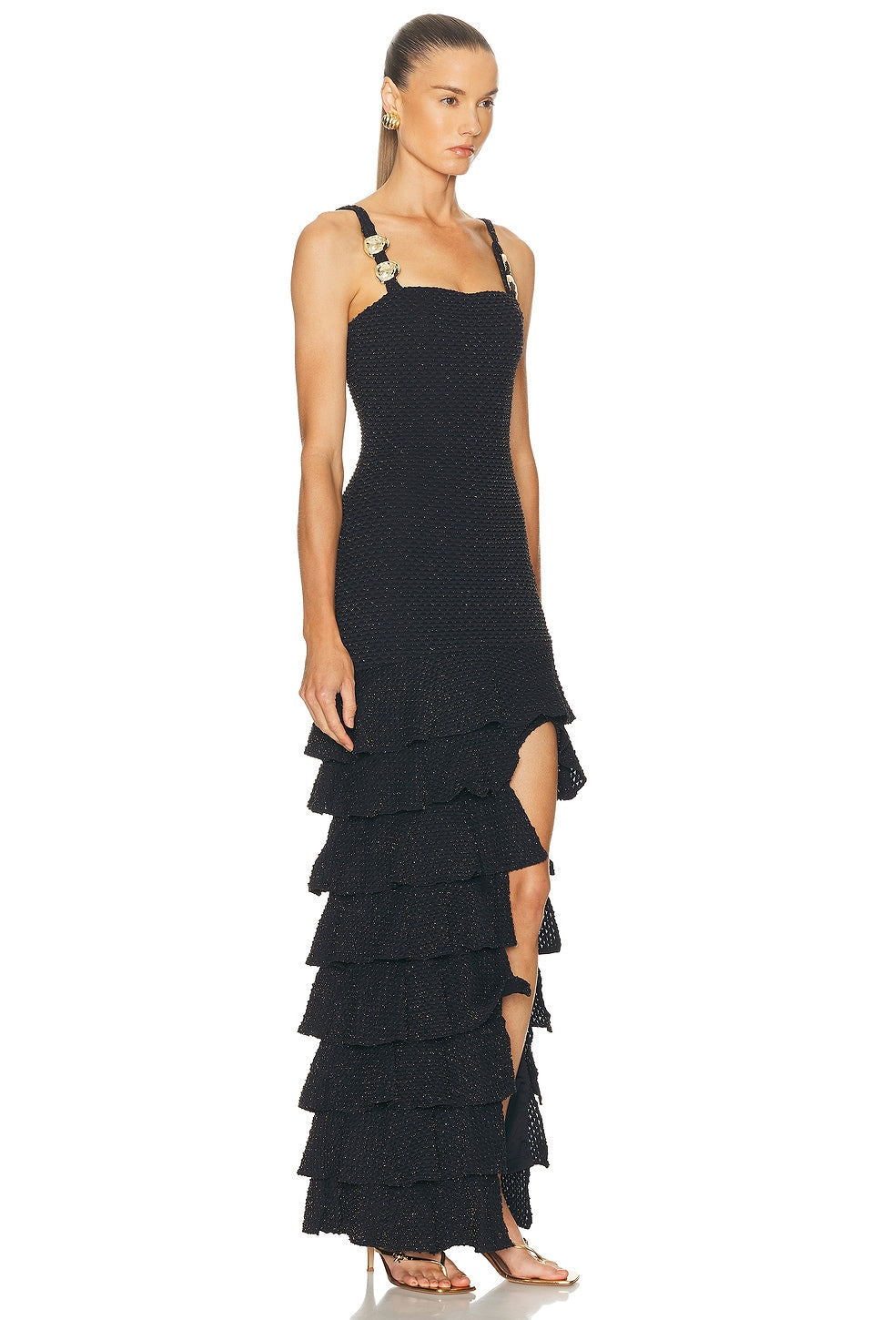 GAVEA MESH FLUTTER MIDI DRESS