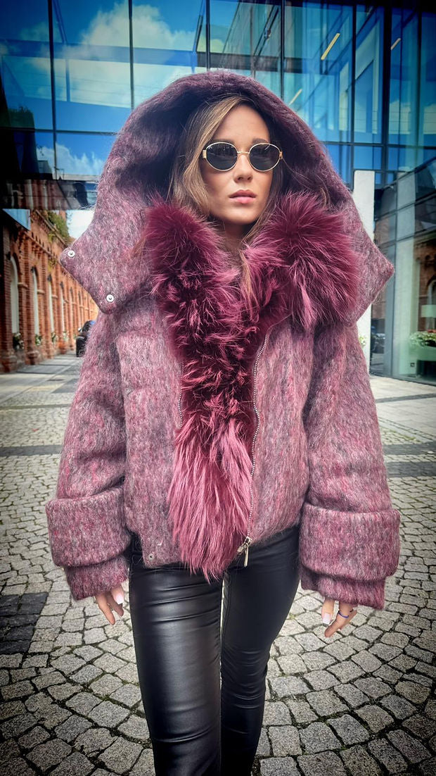 Merlot Silver Fox Fur Jacket