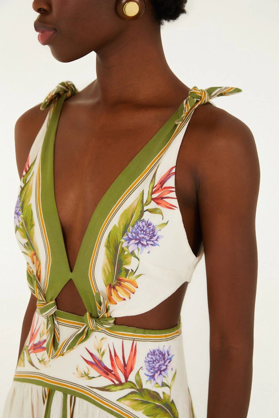 Sand Tropical Scarf Maxi Dress
