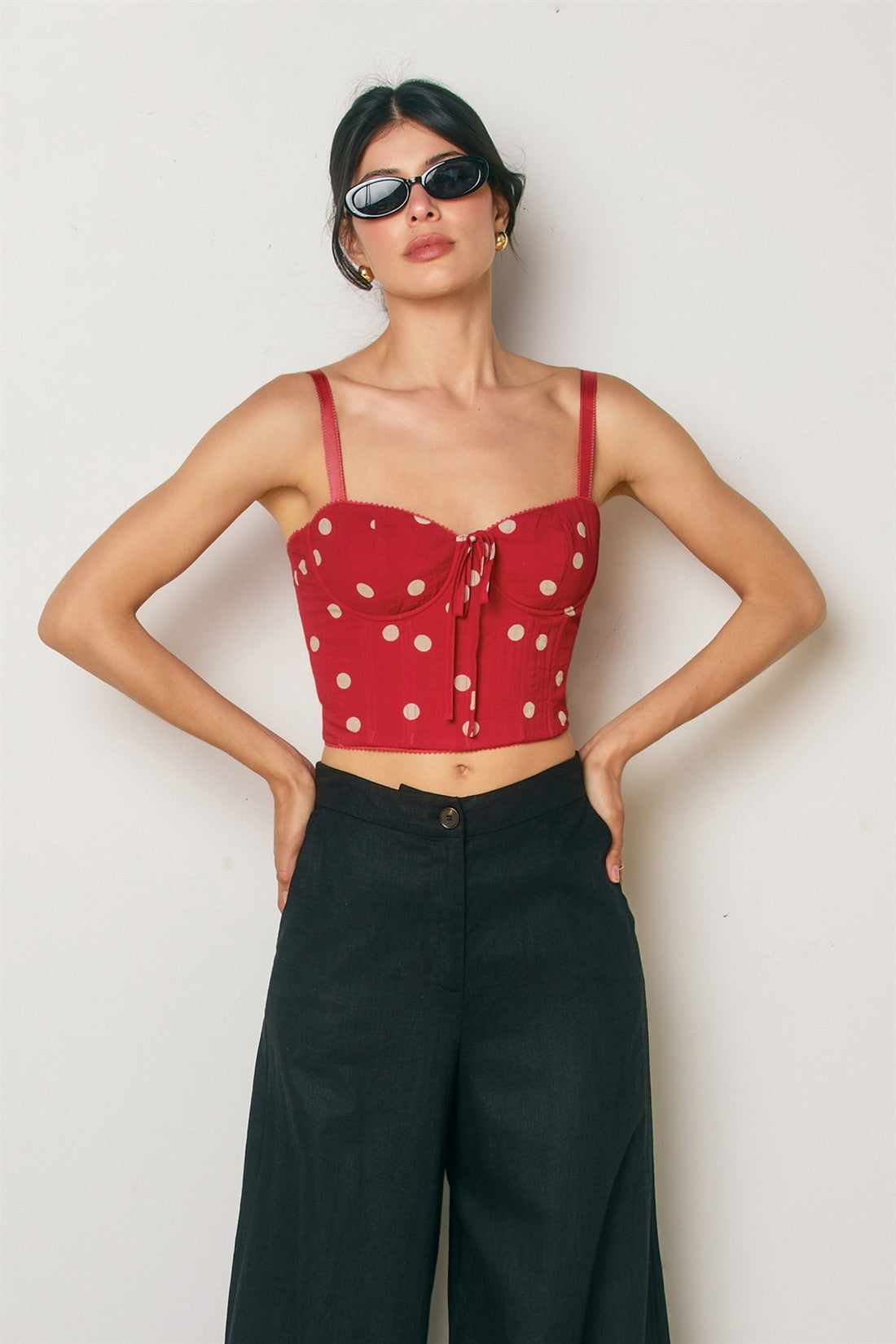 Valencia Polka Dot Bustier Top