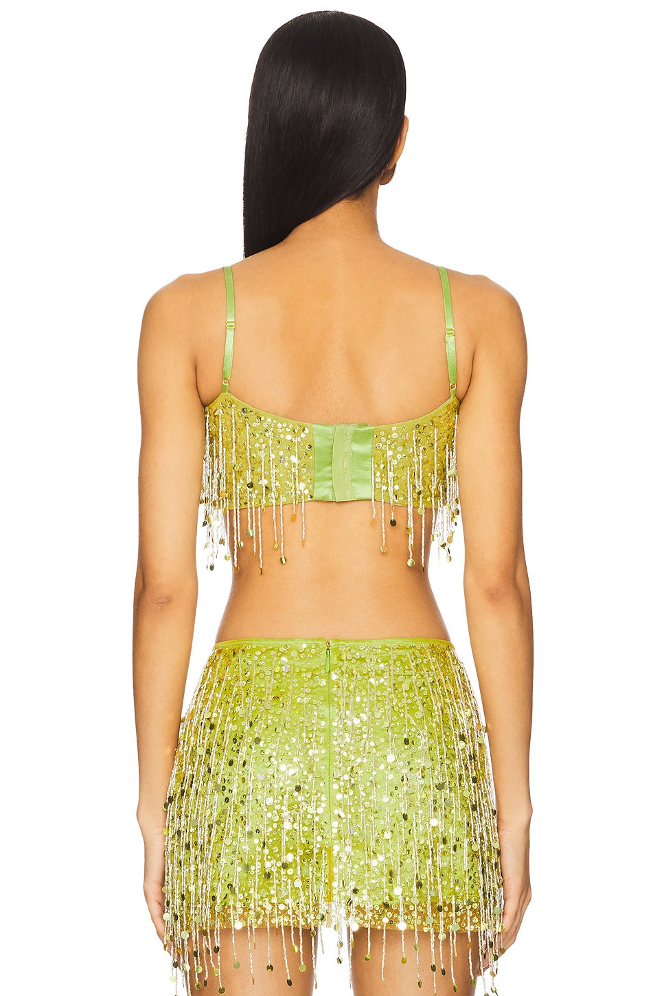 Yasmin Hand Beaded Set - Chartreuse