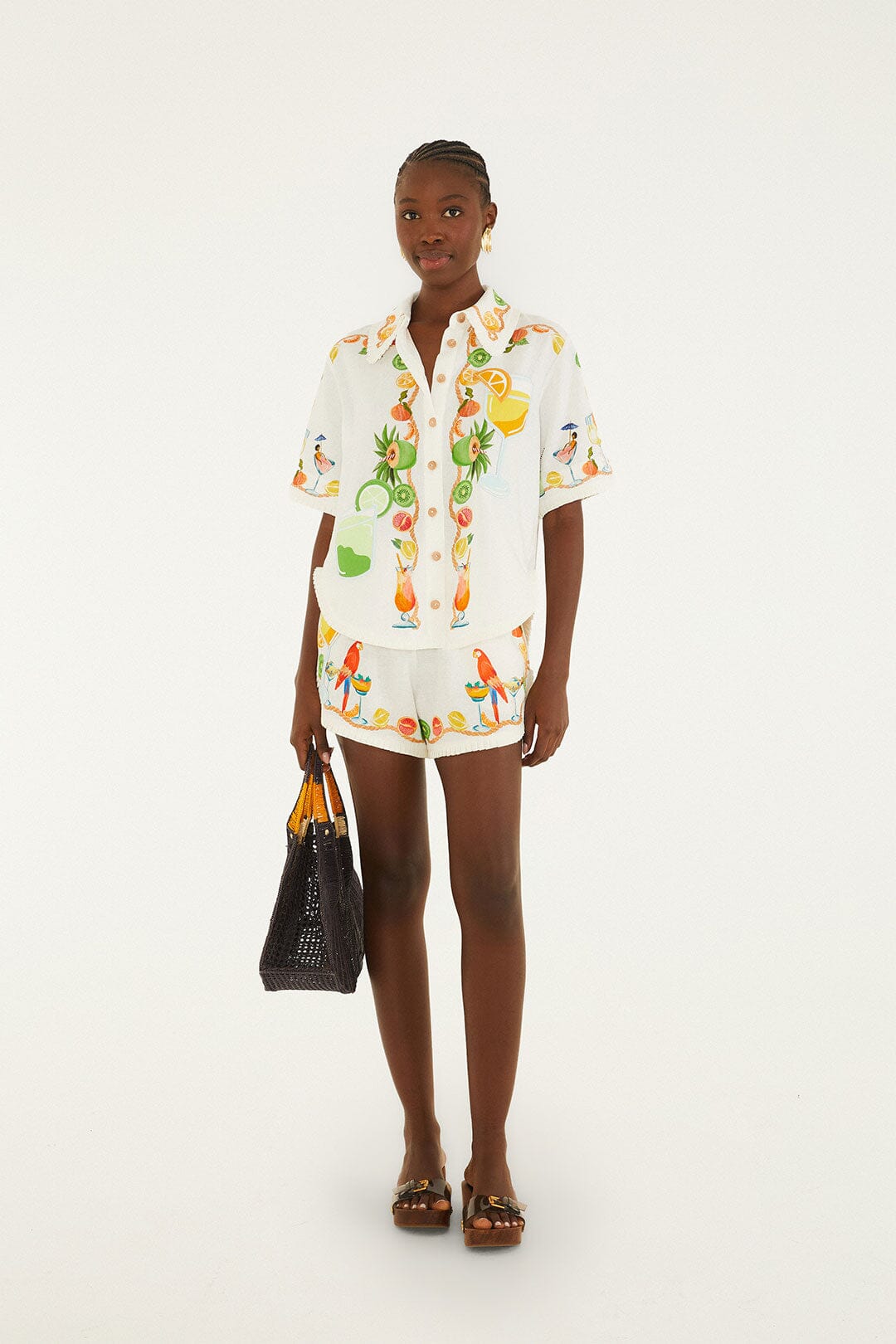 Off-White Biricutico Scarf Embroidered Shorts Set