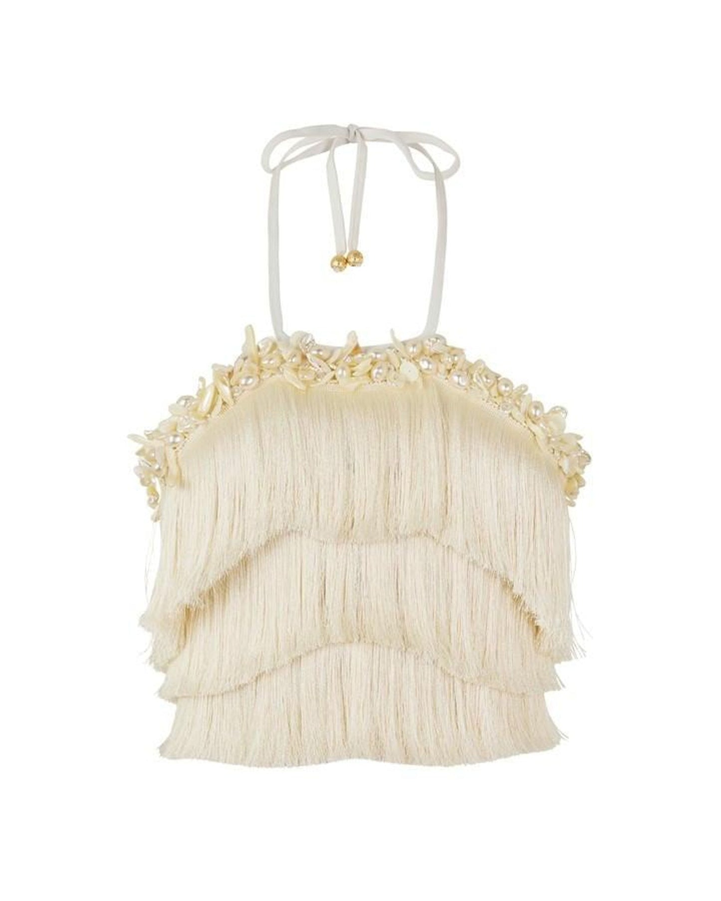 ZUZU FRINGE OFF WHITE SKIRT SET