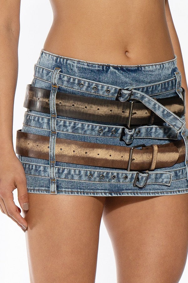 Belt it Denim Skirt