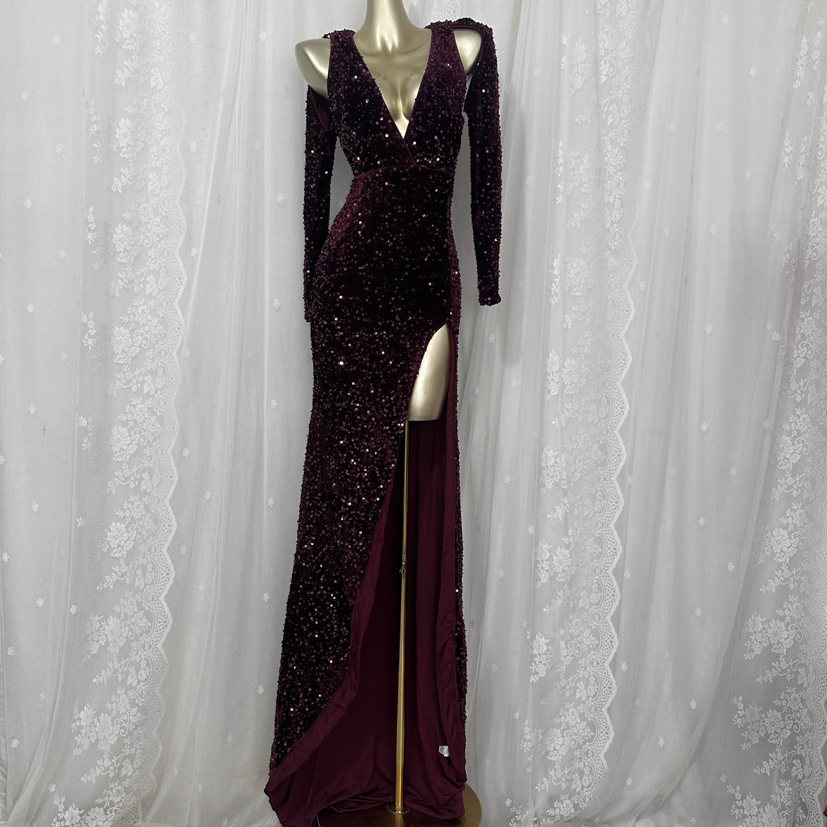 Bella Sequin Velvet Gown