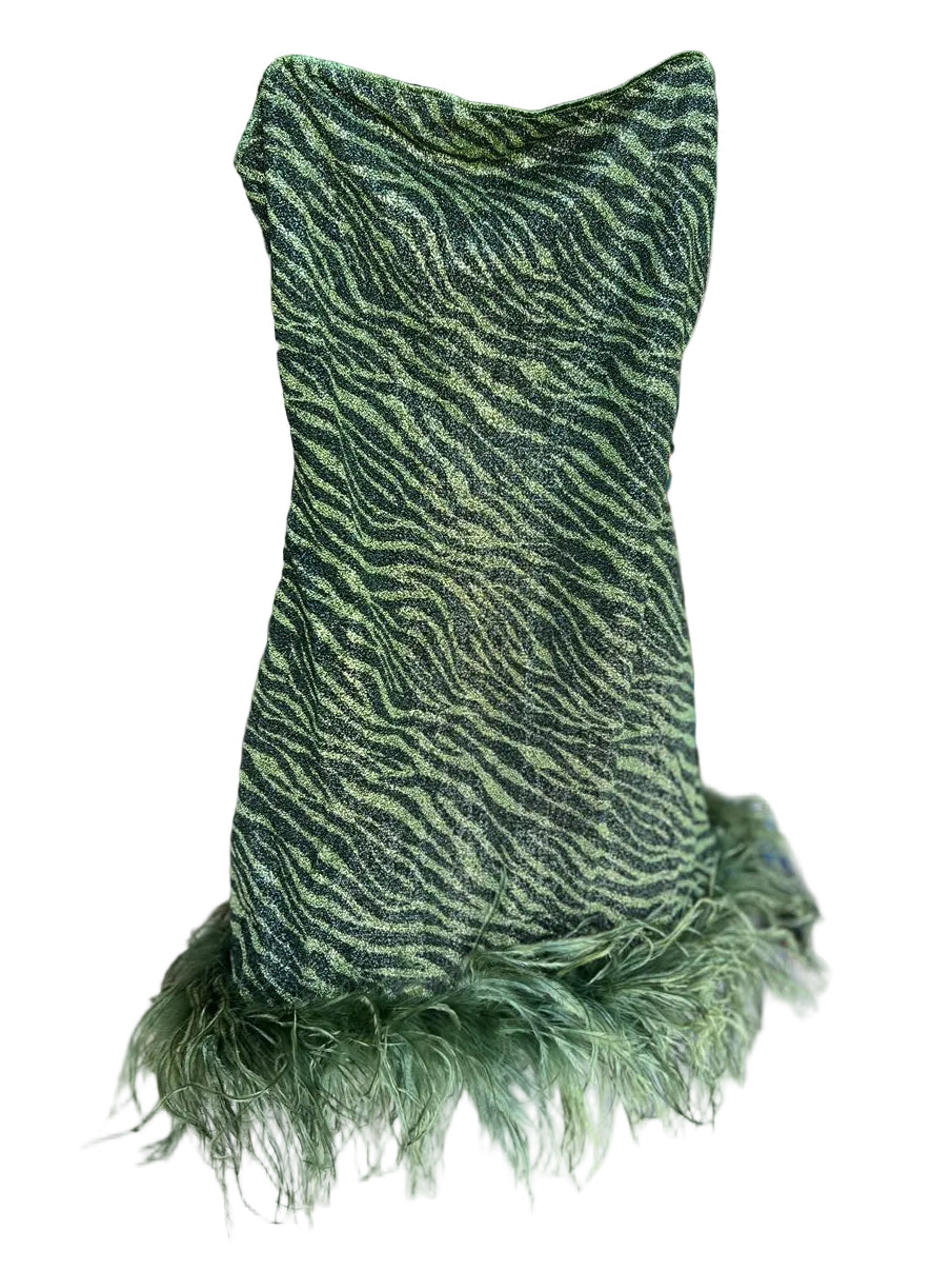 ANIMALIER PLUMAGE MINI DRESS
