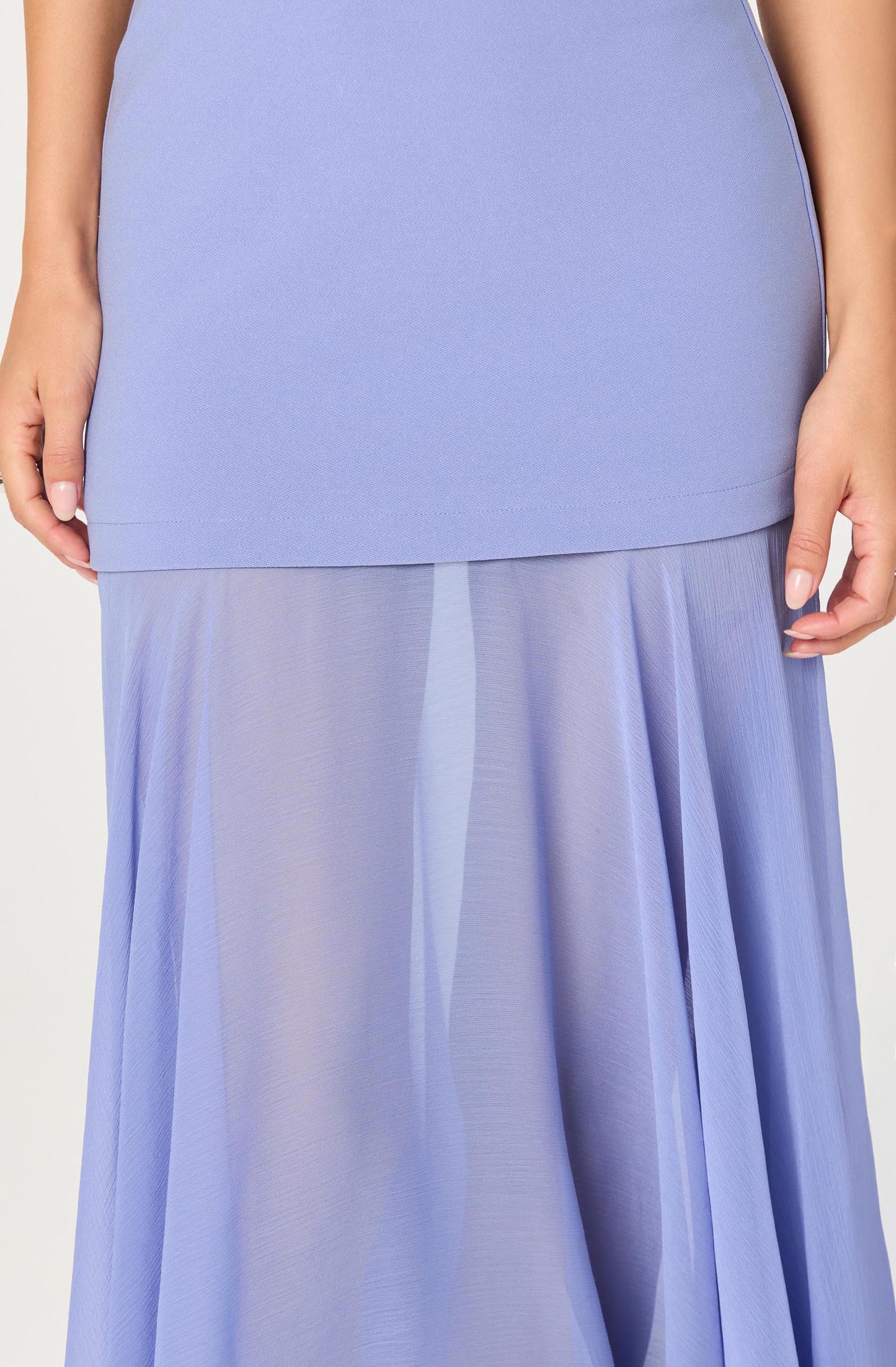Lizet Strapless Mini Dress with Sheer Maxi Overlay