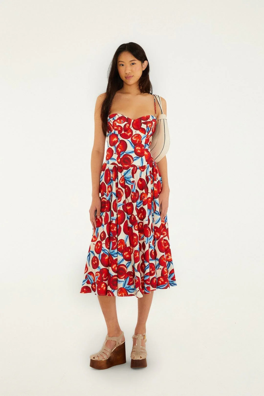 Cherry Blossom Sleeveless Midi Dress