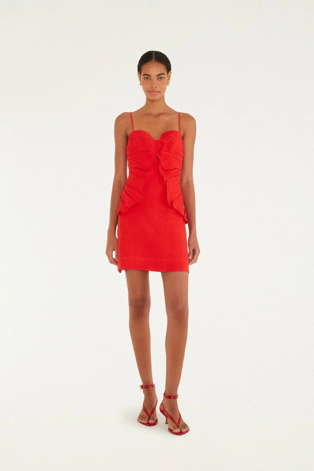 Red 3d Flower Mini Dress