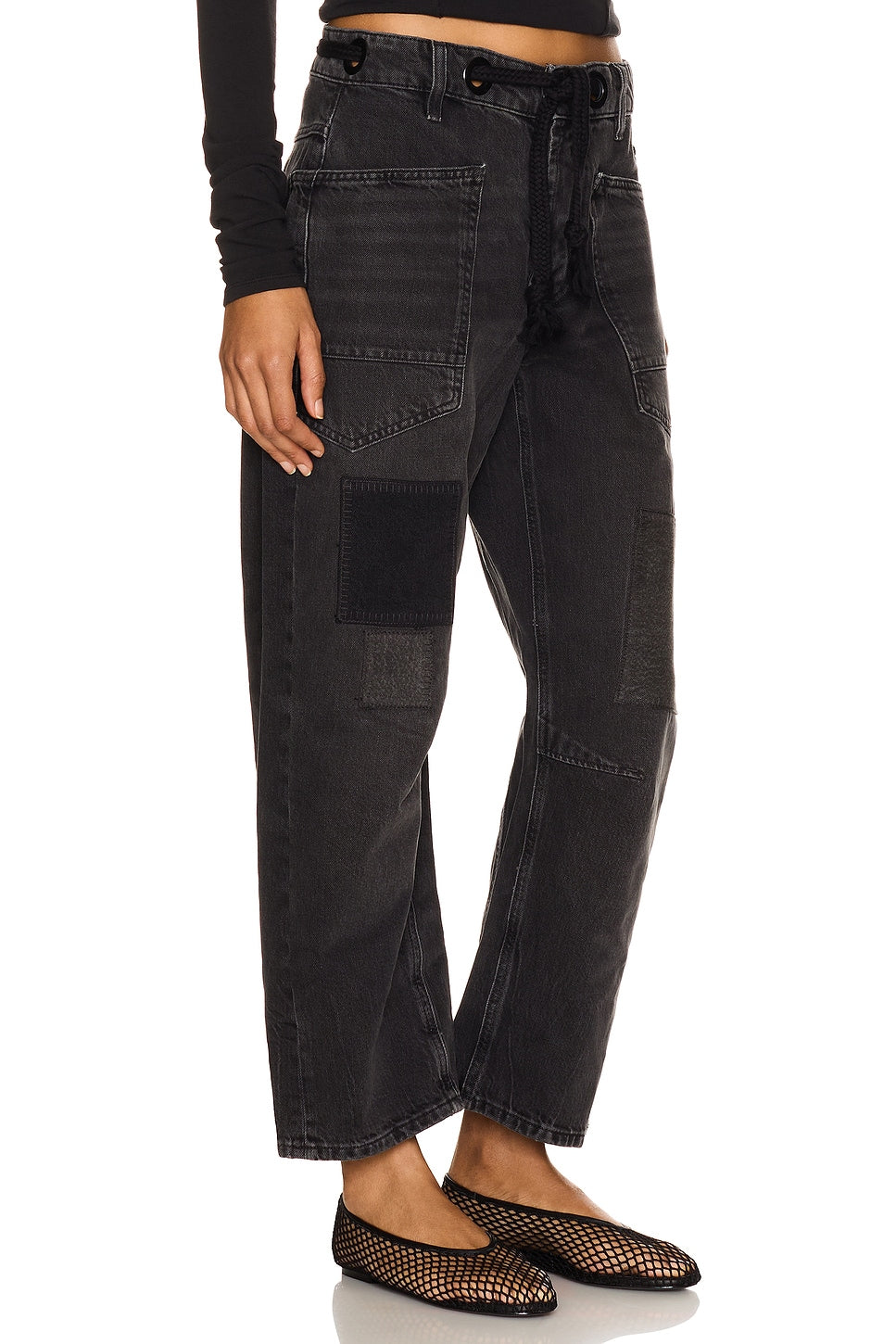 Moxie Low Slung Pull On Barrel Wide Leg-Night Hawk