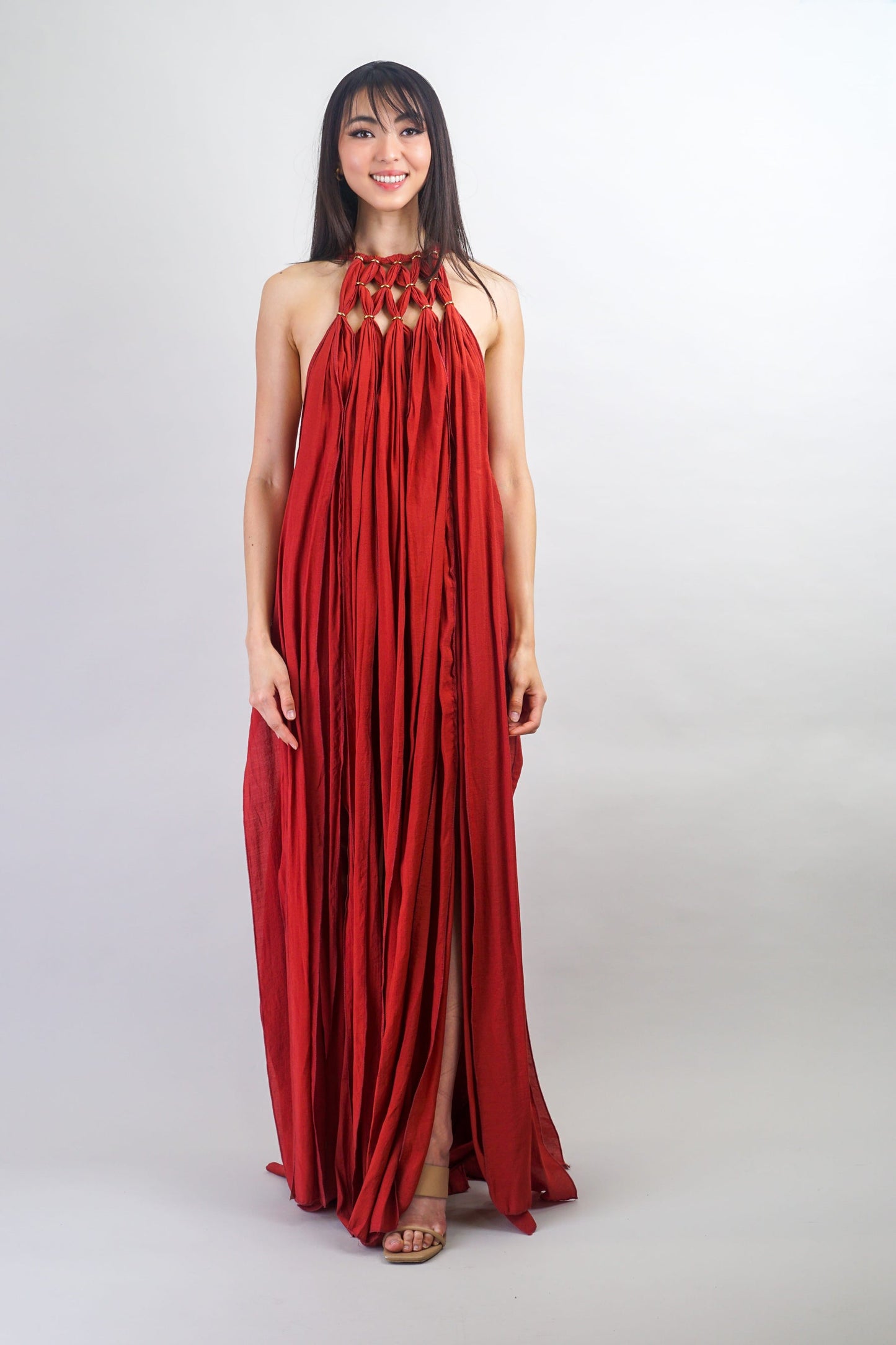Scarlet Cascade Gown