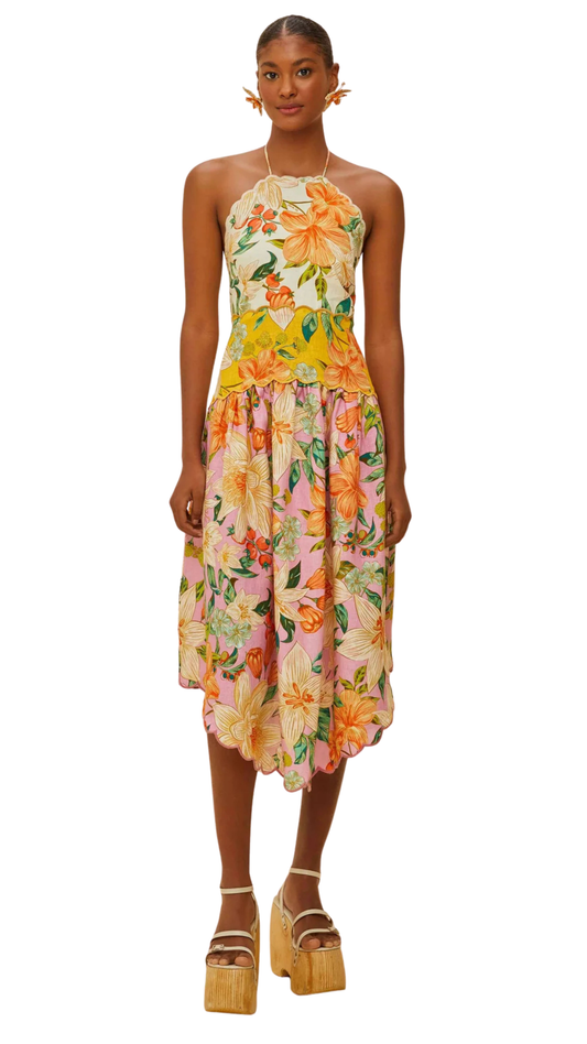 Guaragarden Linen Sleeveless Midi Dress