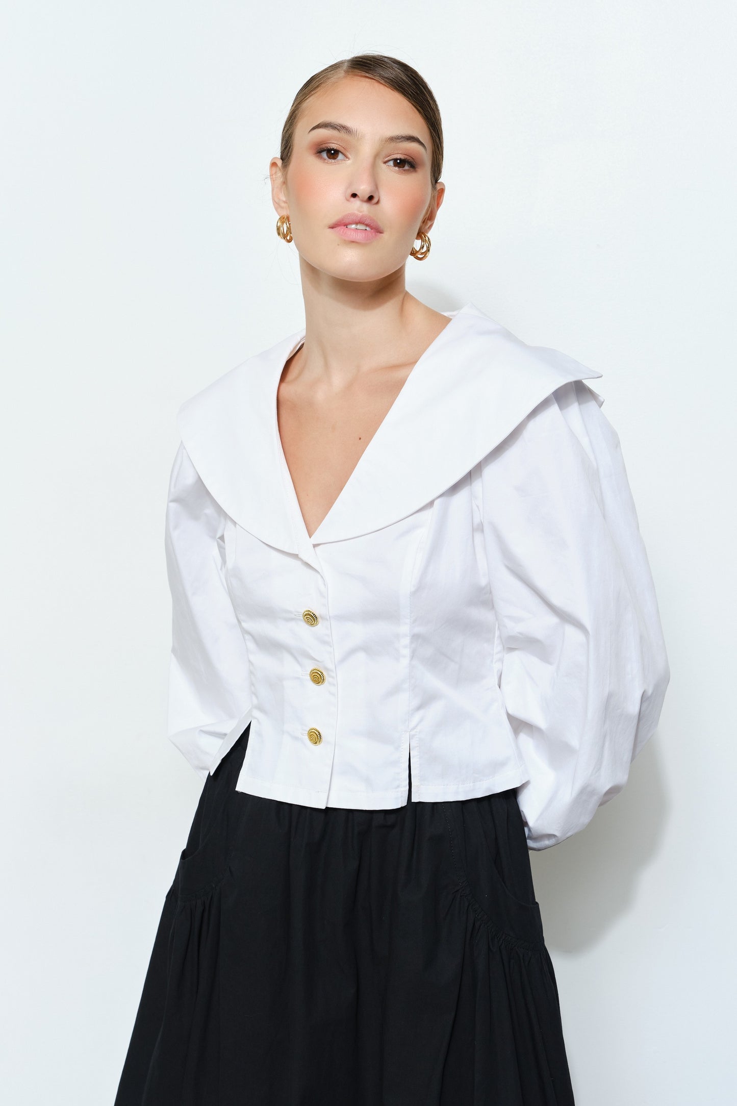 Sailor Collar Cotton Blouse