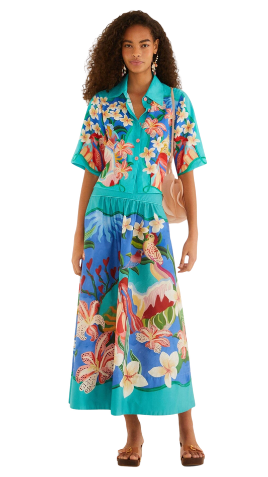 Multicolor Garden Of Life Skirt Set