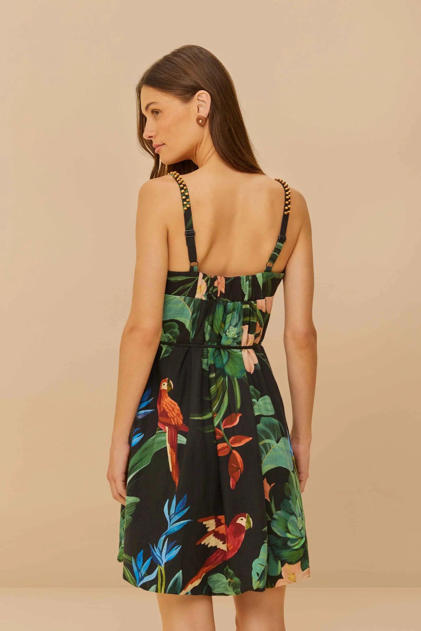 Black Midnight Macaw Fiesta Mini Dress