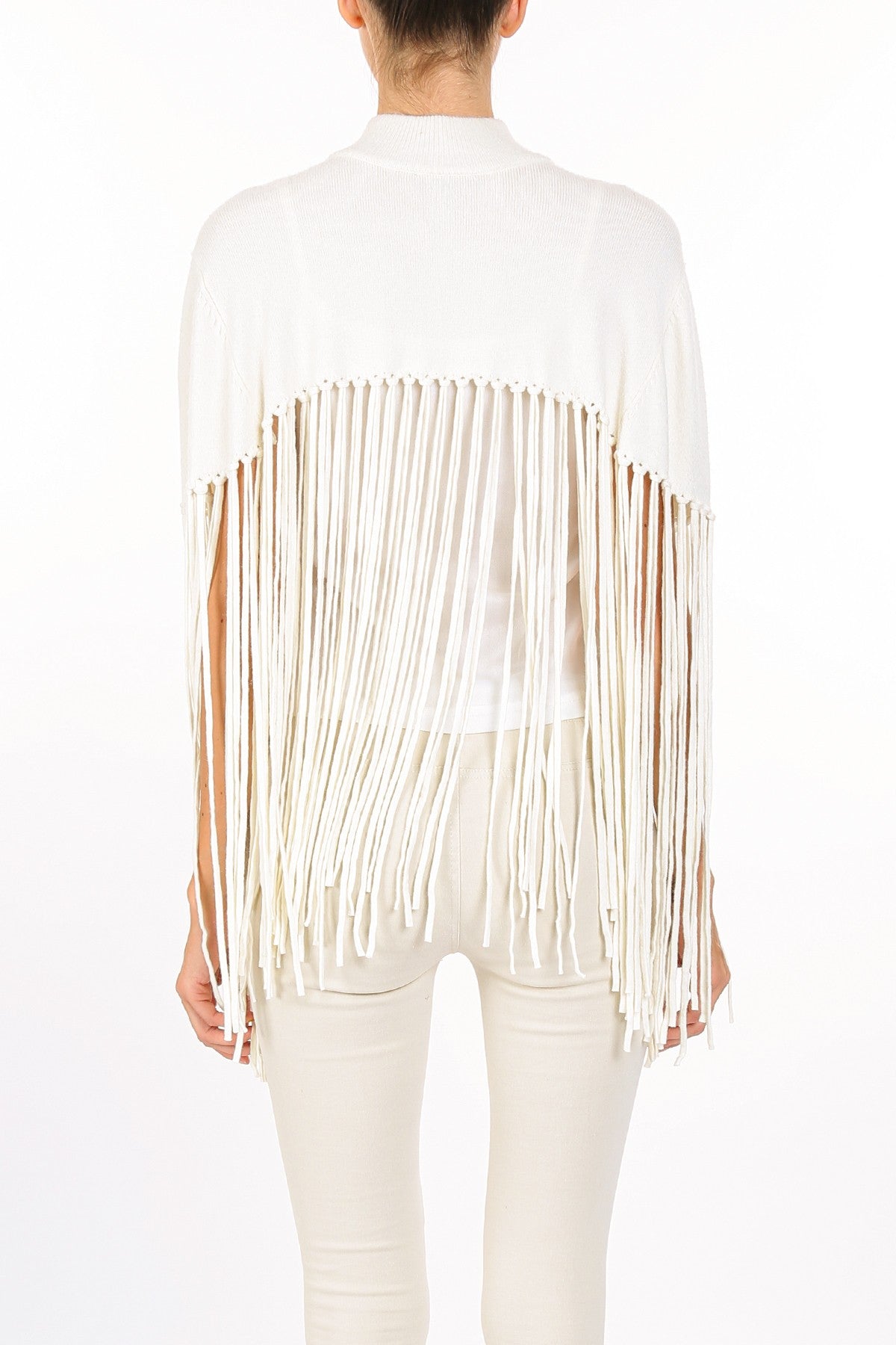 White Fringy Sweater