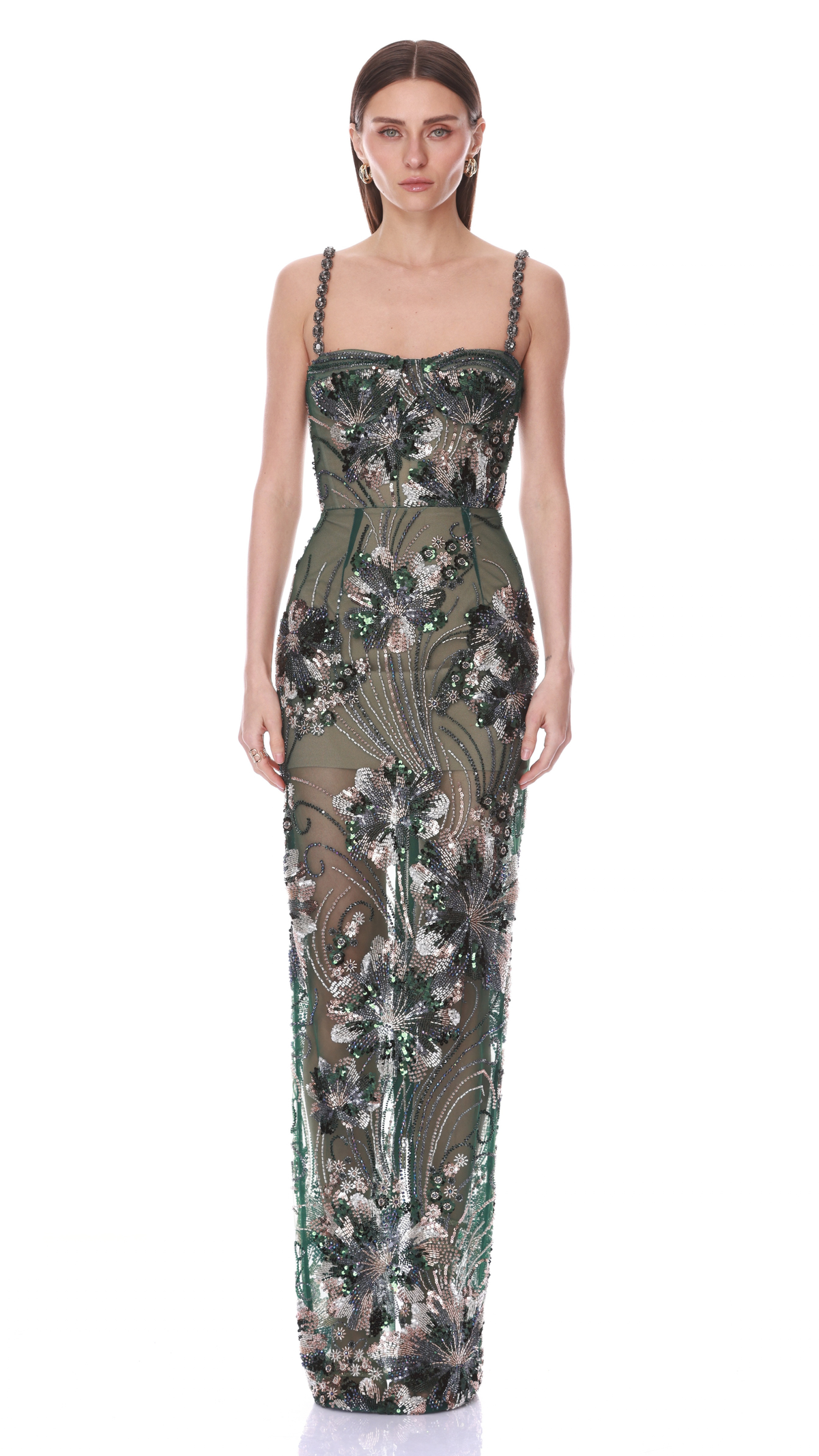 Column Gown- Green