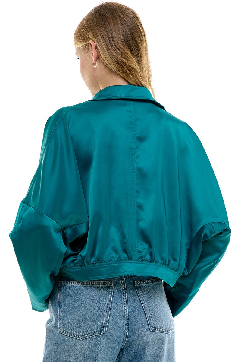 The Teal Deal Satin jacket