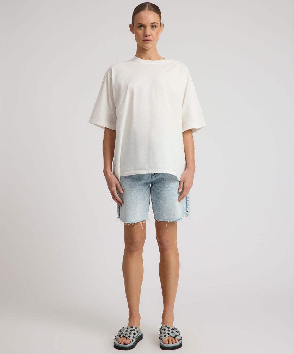 Jackson Mid Waist Wide Leg Shorts - Whisper Blue
