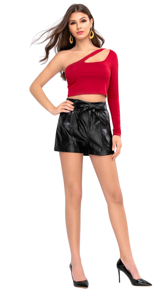 Hailey red crop top