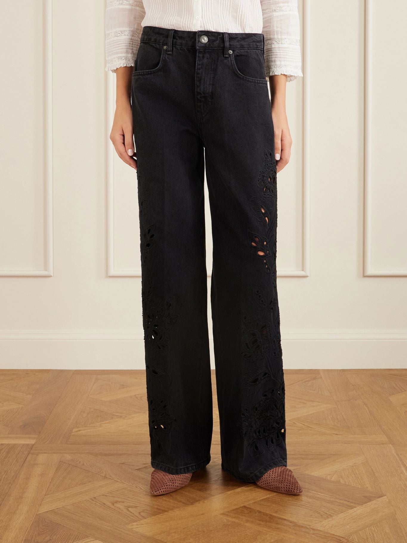 Richelieu high-rise wide leg Denim pants