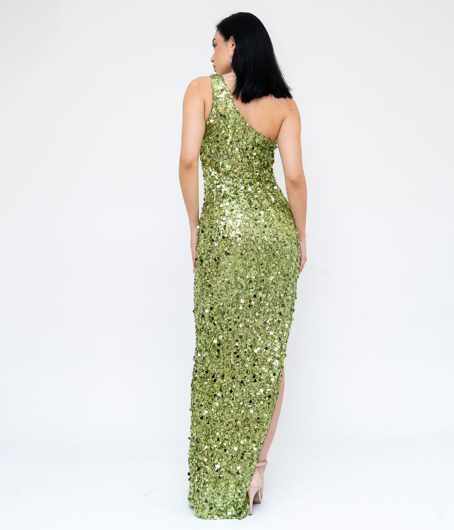 Golden Olive Sequin Gown