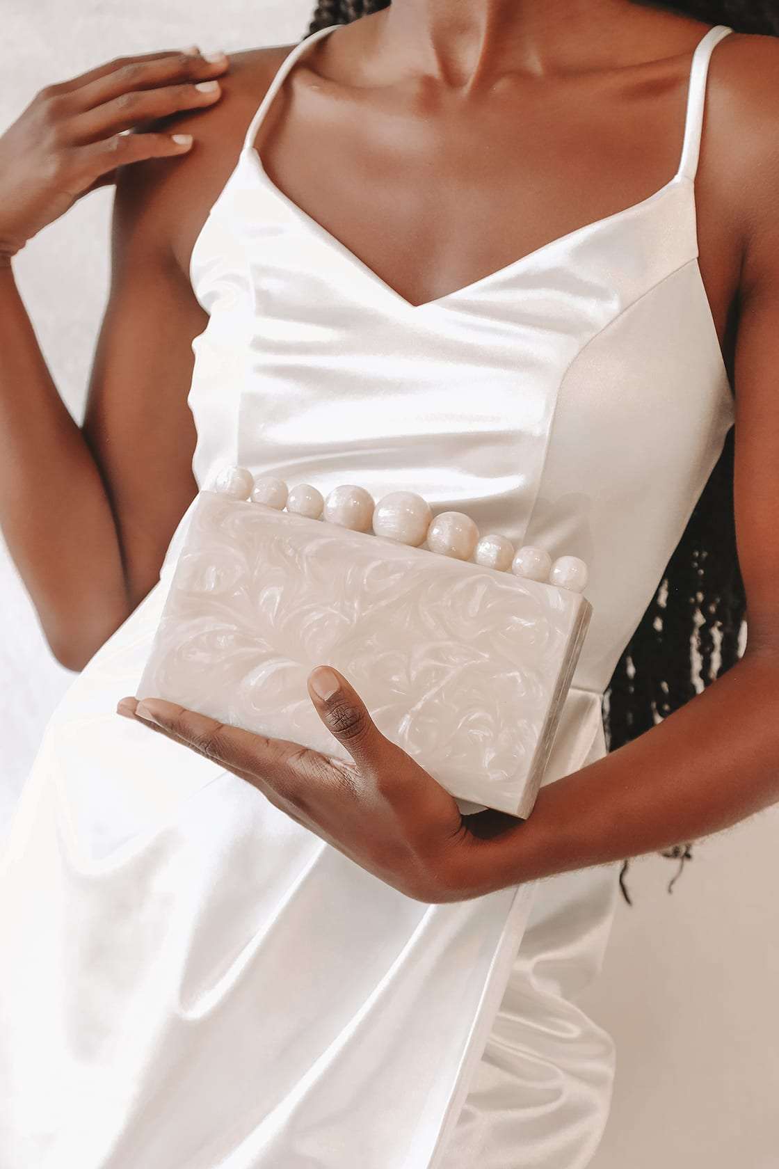 Pearls Clutch-Ivory