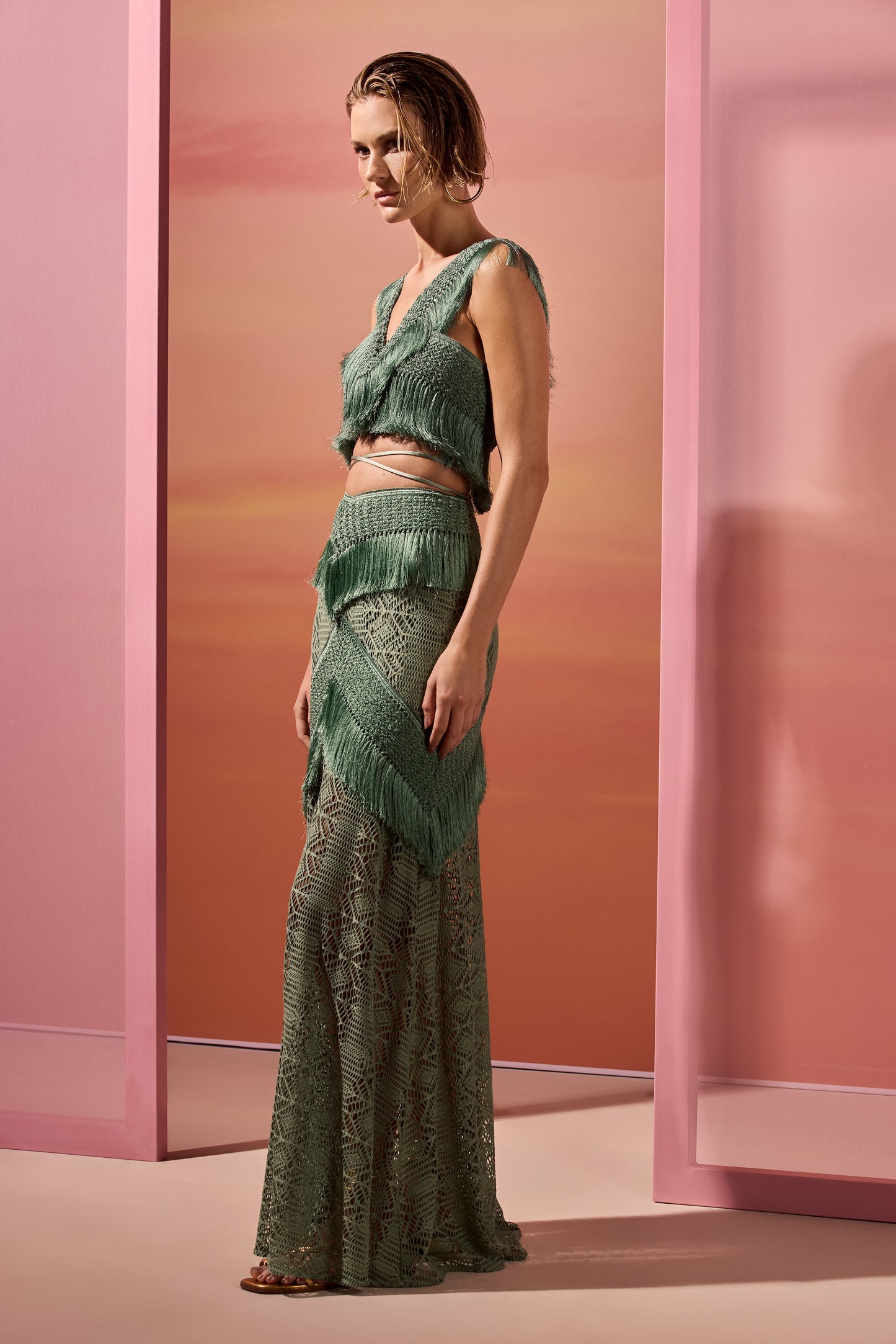 SAMBA FRINGE SET -GREEN
