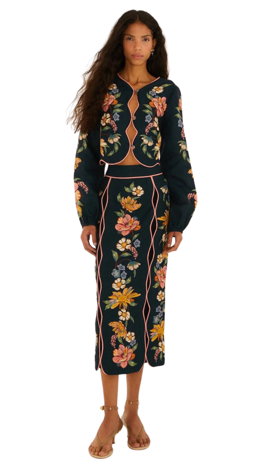 Dark Blue Maira Floral Set