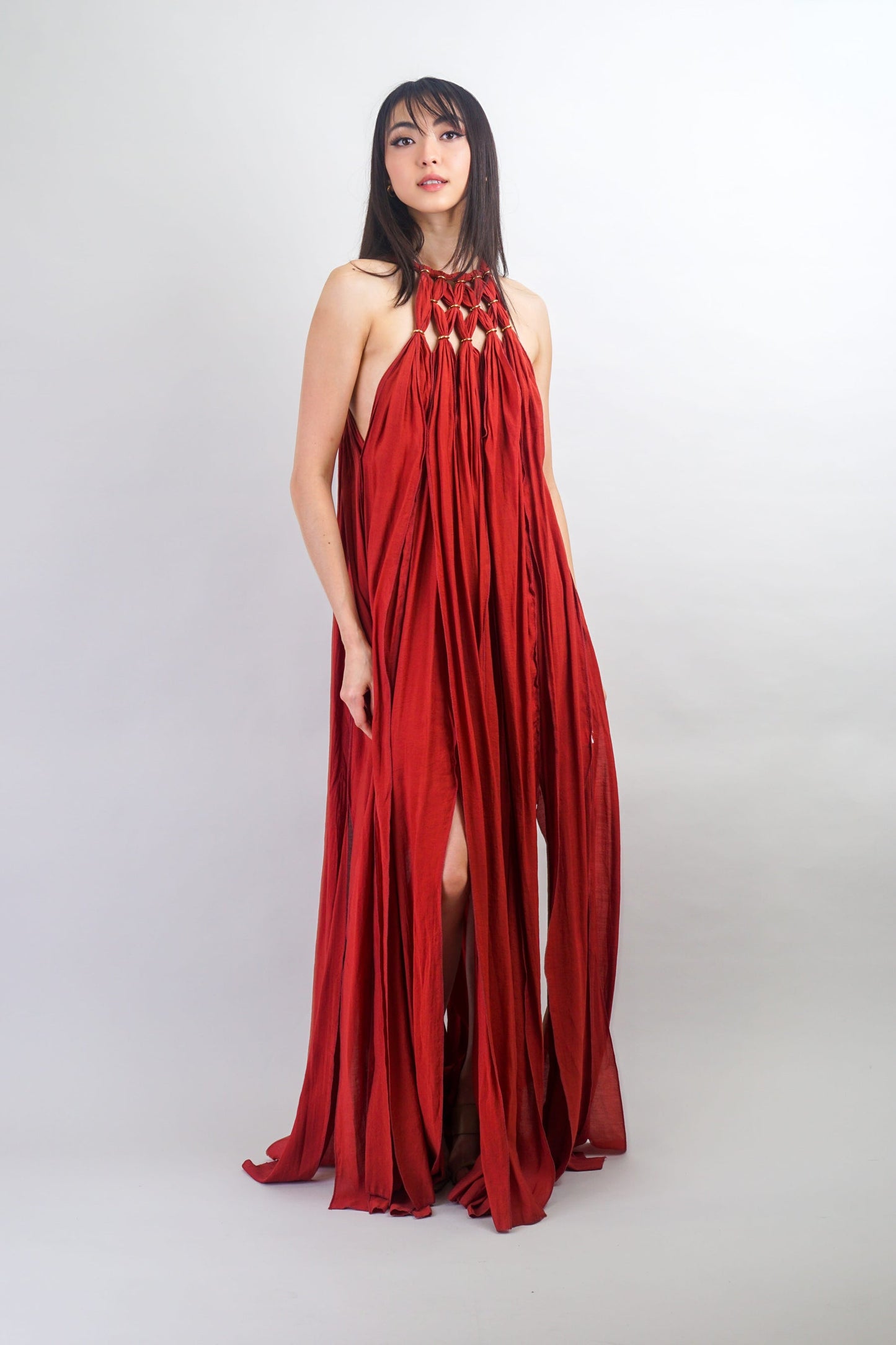 Scarlet Cascade Gown