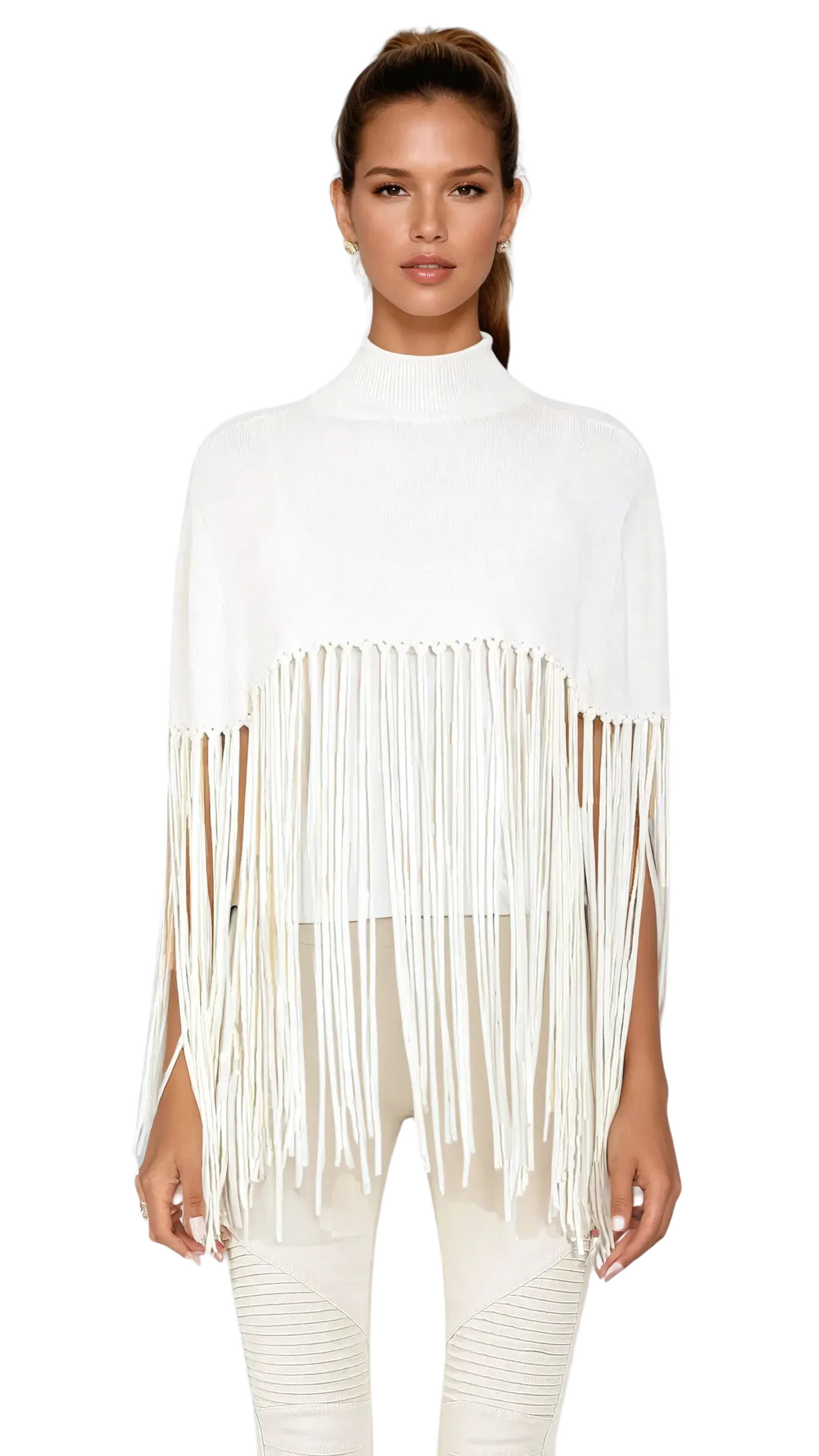 White Fringy Sweater