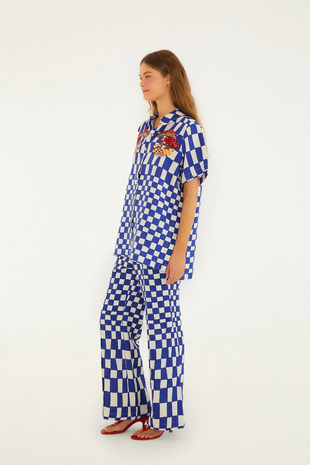 Blue Dream Checkered Pants Set
