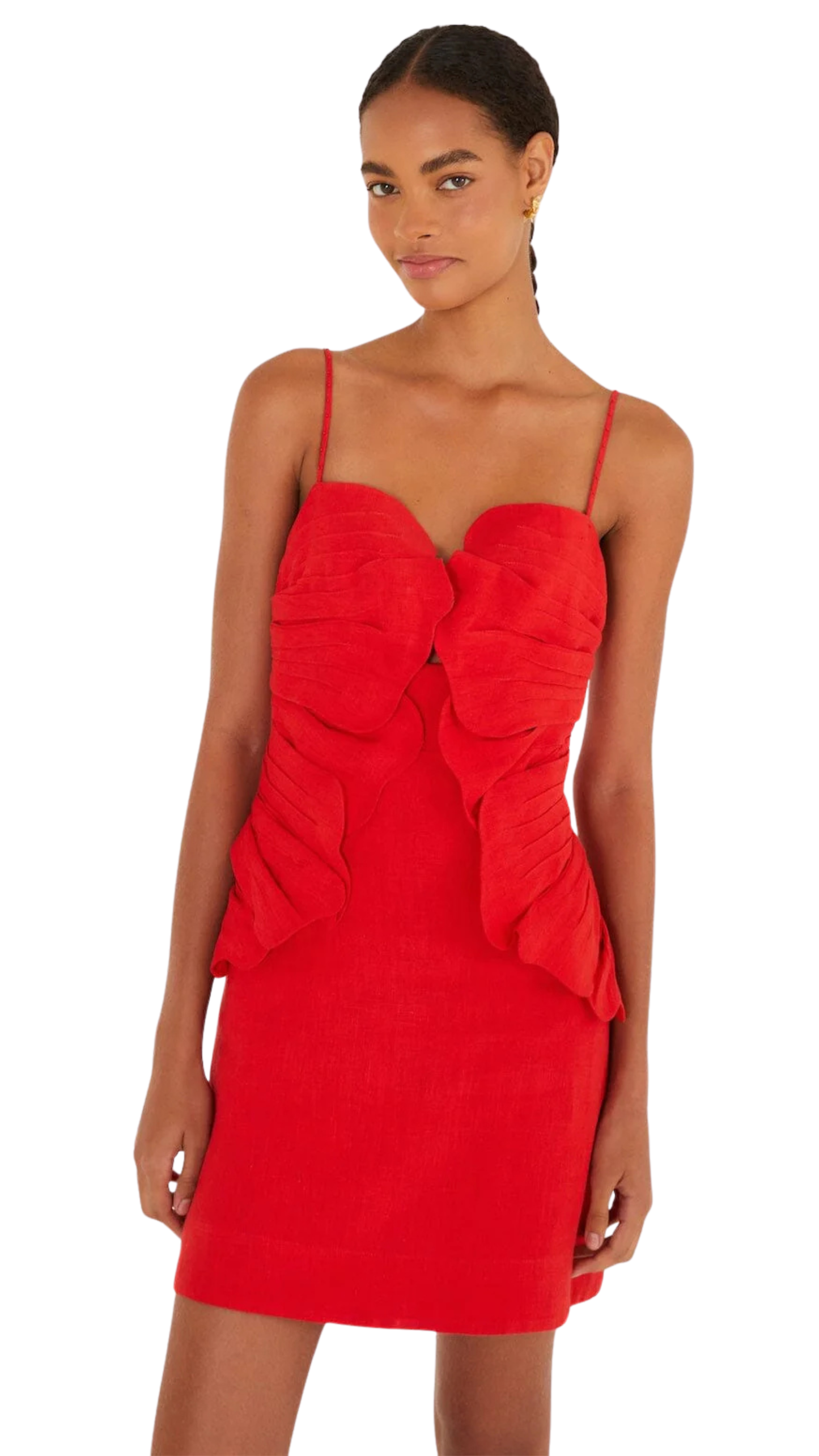 Red 3d Flower Mini Dress