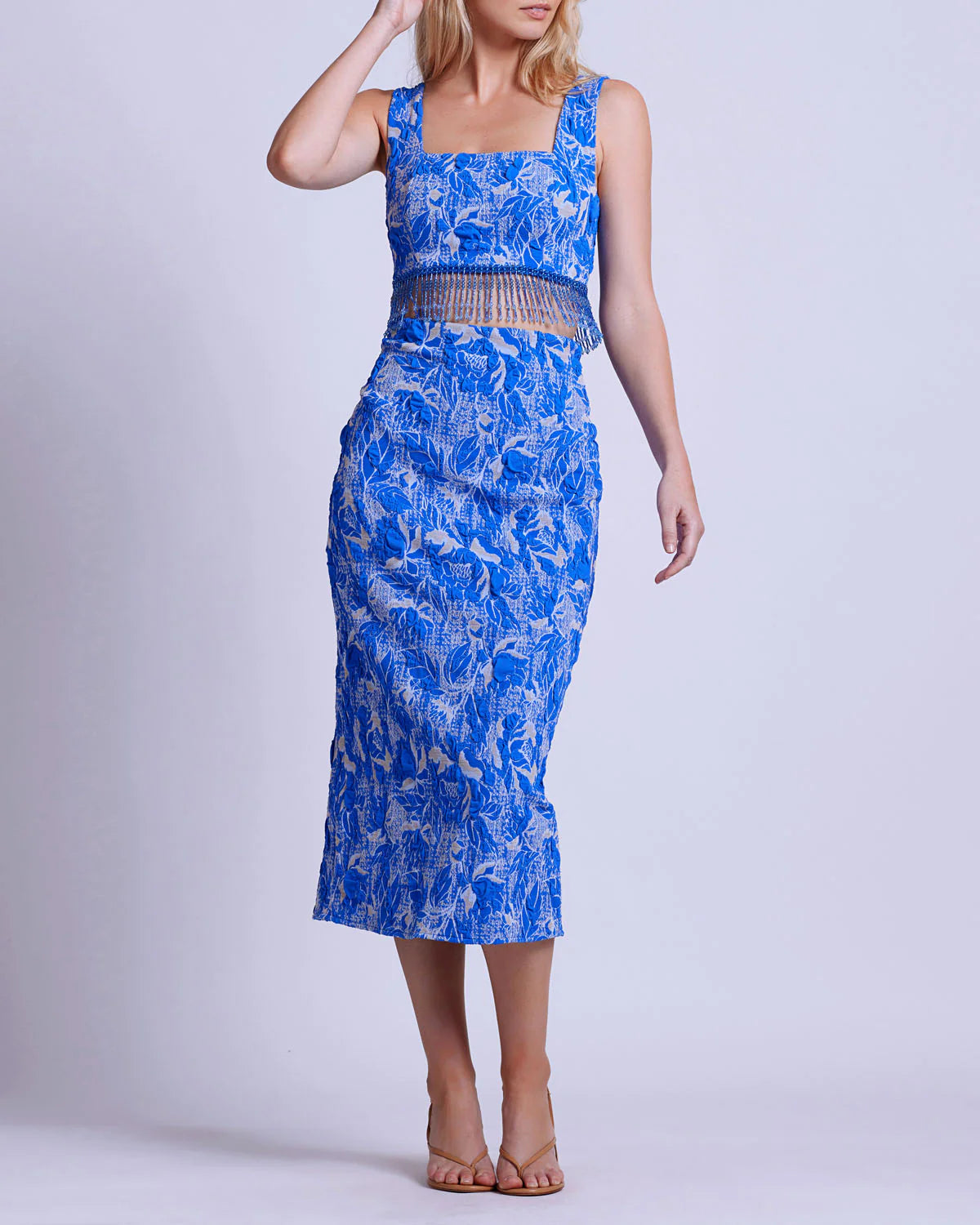 STRETCH JACQUARD BEADED SET