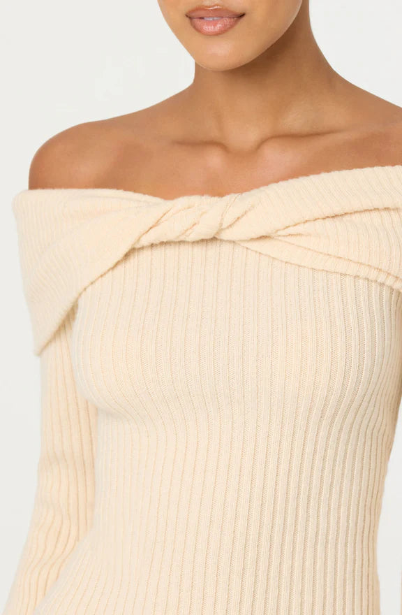 Tilde Twist Off Shoulder Sweater