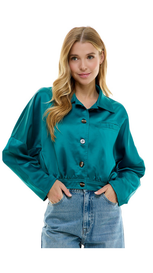 The Teal Deal Satin jacket