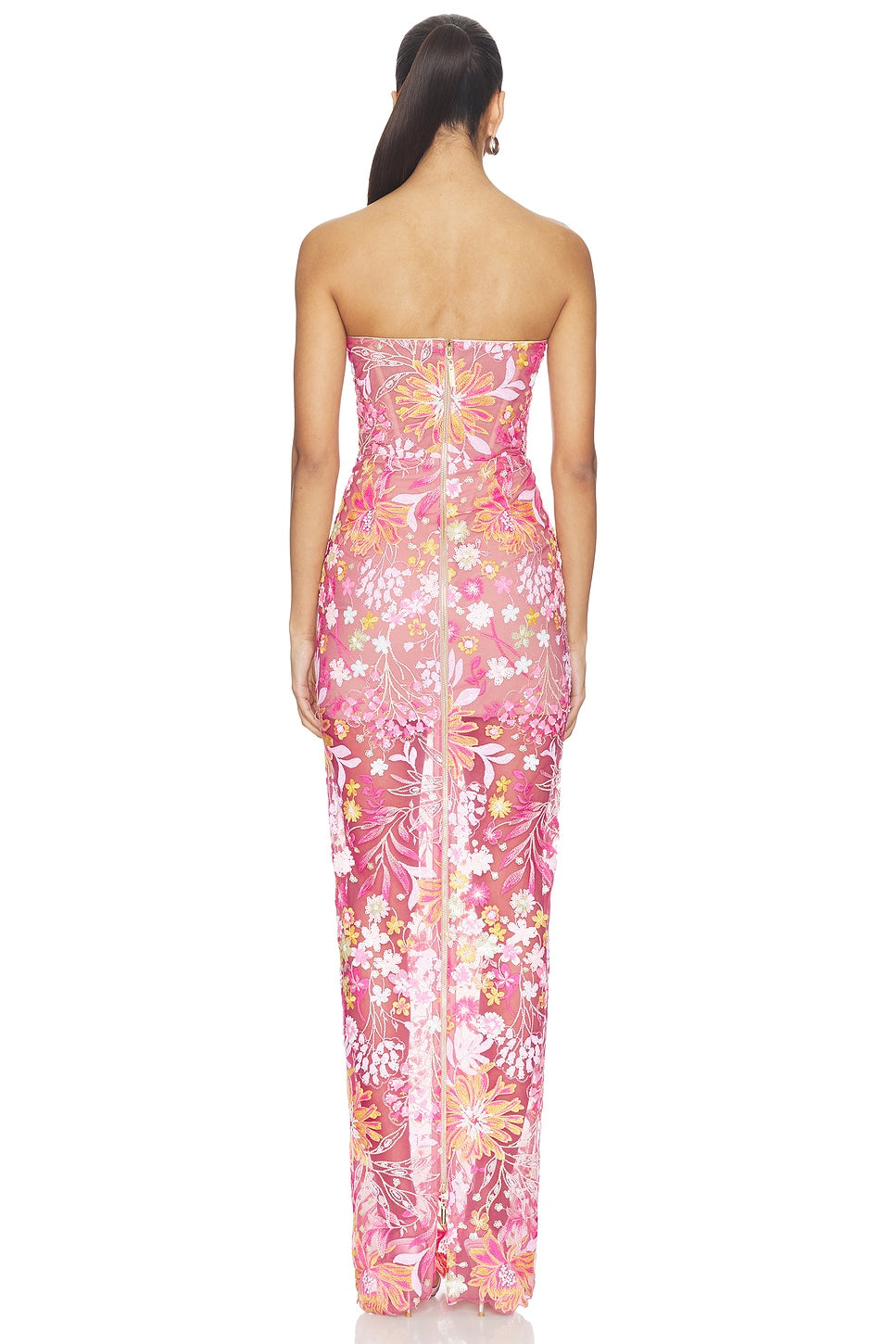 Mallorca Sequin Dahlia Strapless Maxi Dress