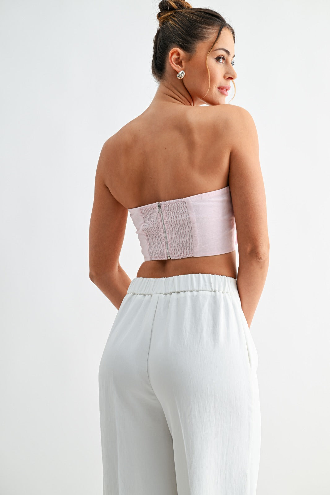 Bloom Floral Bandeau Top – Blush Pink