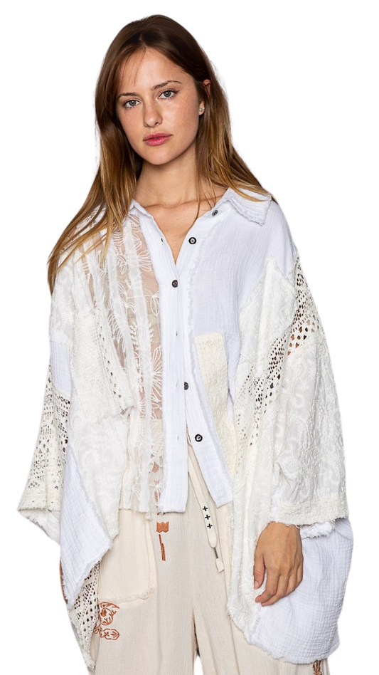 Lace Patched Shirt