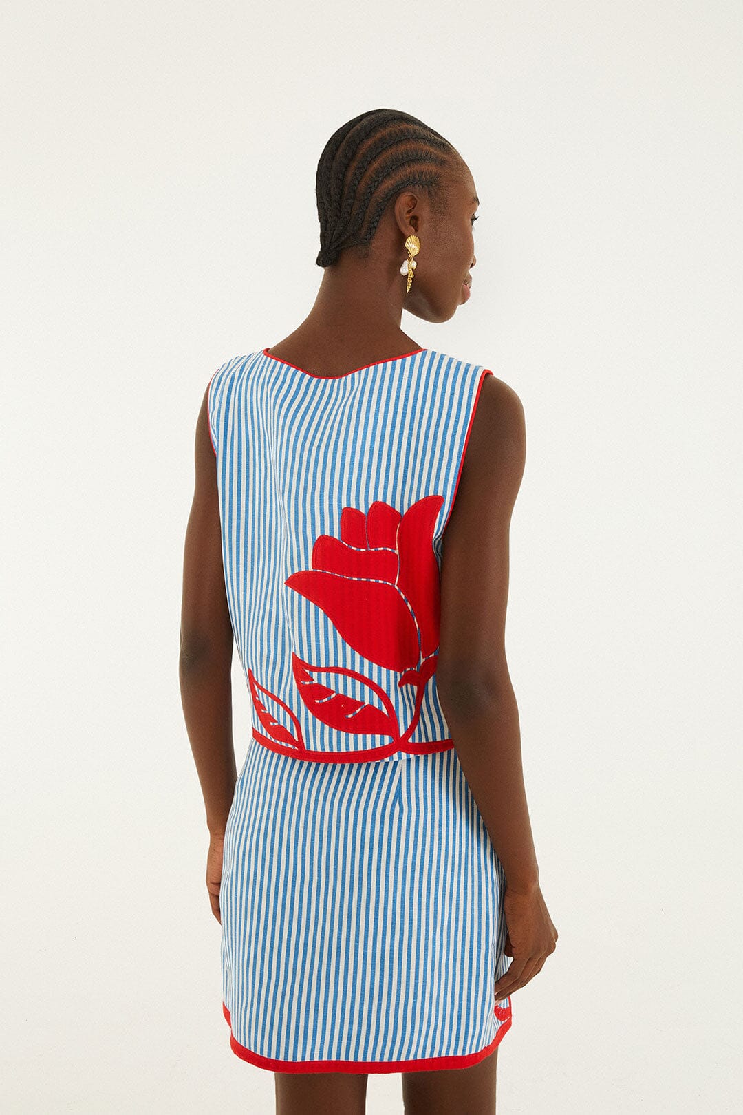 Sky Stripes Blue Skirt Set