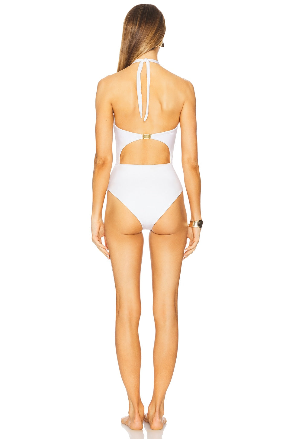 DIAMOND SEASTAR CUT OUT SWIMSUIT & COUPE SKIRT SET- PEARL