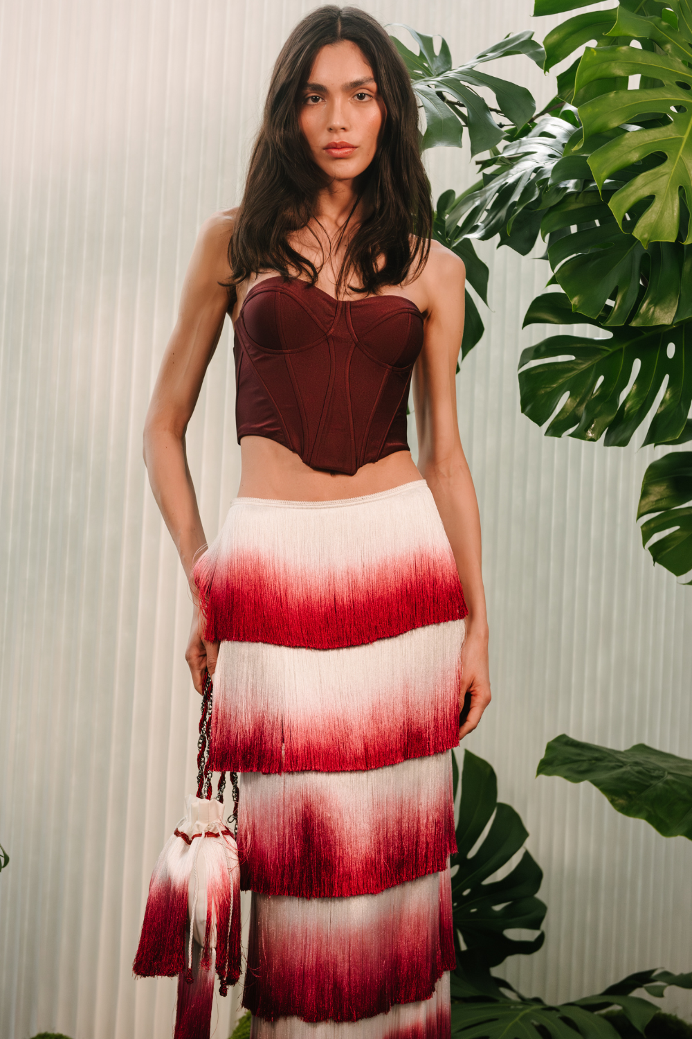 FRINGE MAXI SKIRT SET (RUNWAY)
