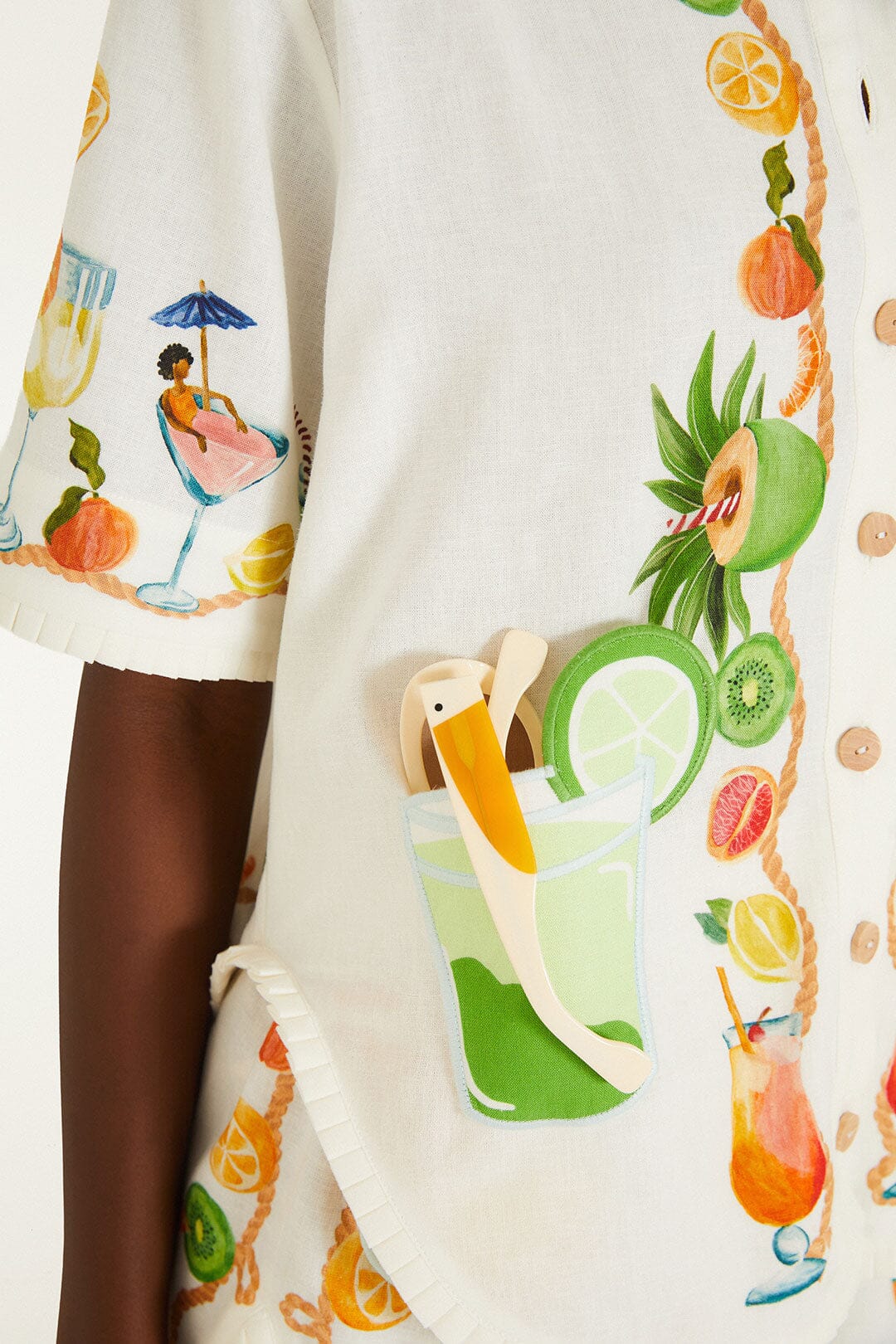 Off-White Biricutico Scarf Embroidered Shorts Set
