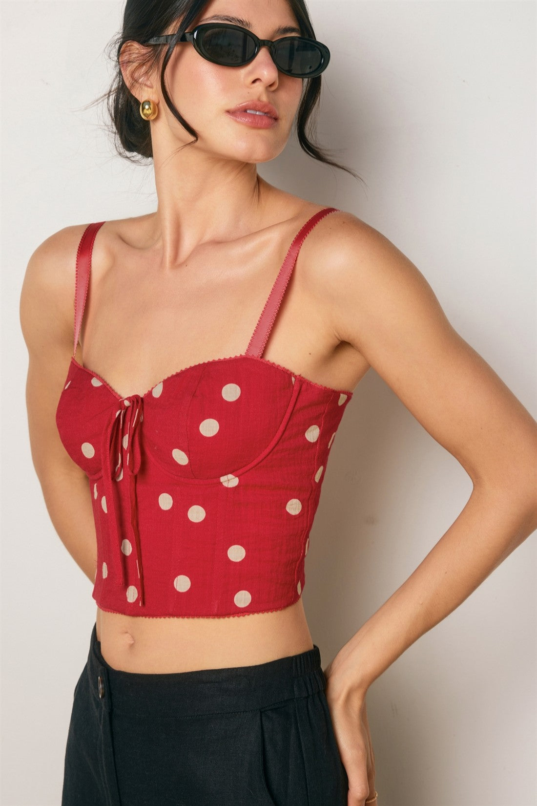Valencia Polka Dot Bustier Top
