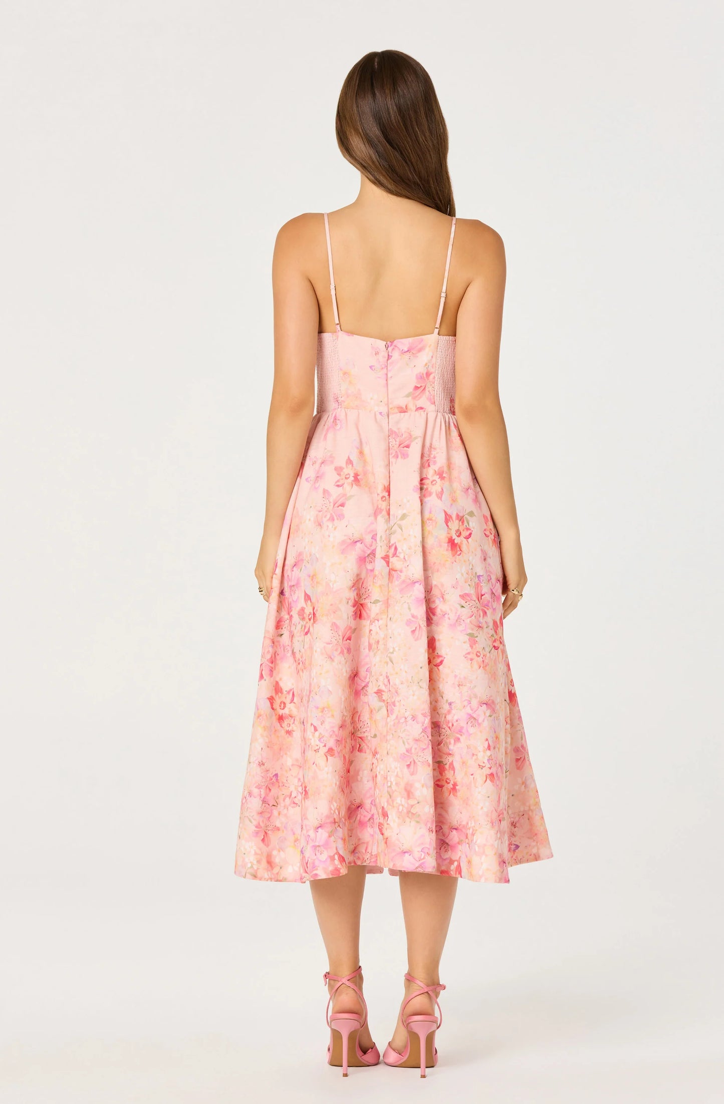 Janna Floral Plunge Midi Dress