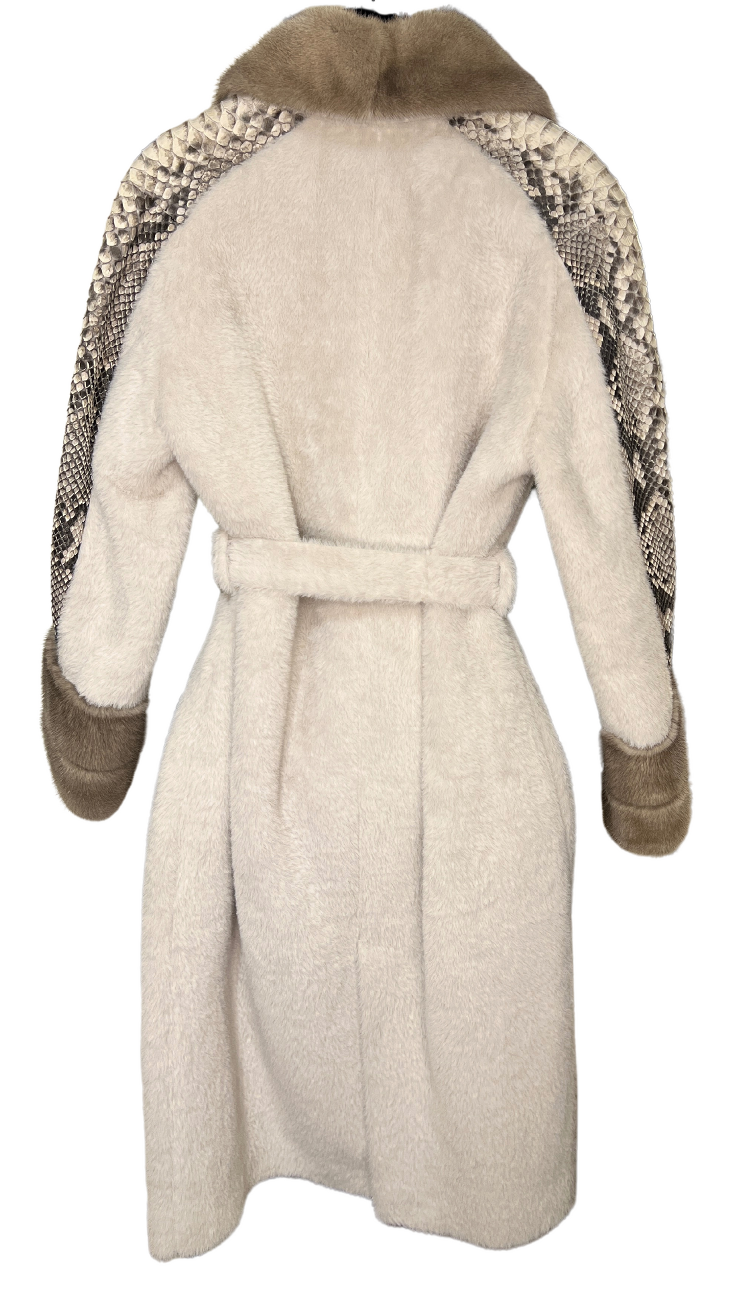 Moni coat Mink  python and lama - Cream