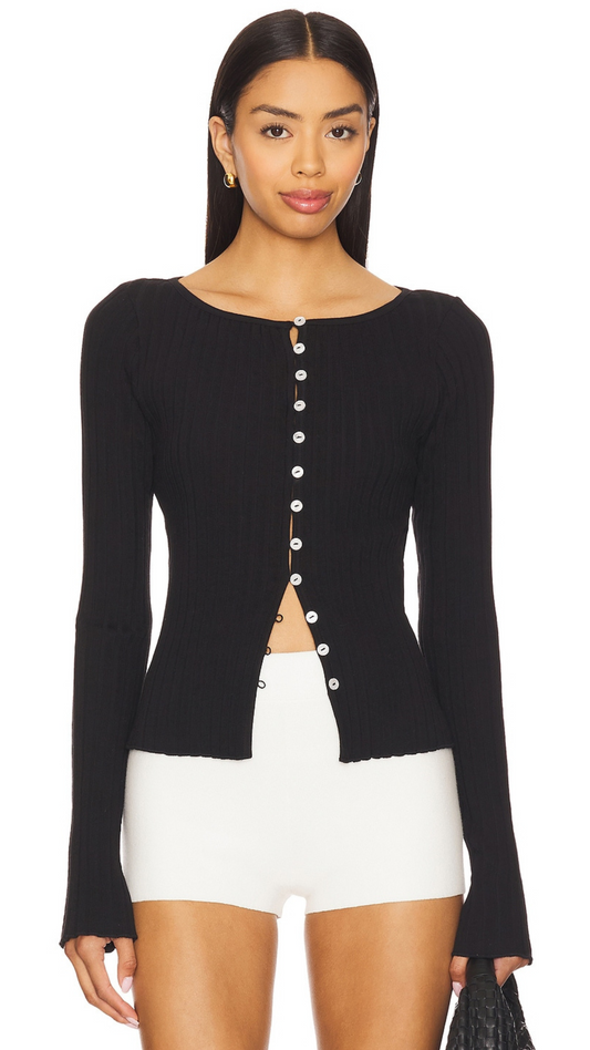 Tilly Long-Sleeve Cardi-Black