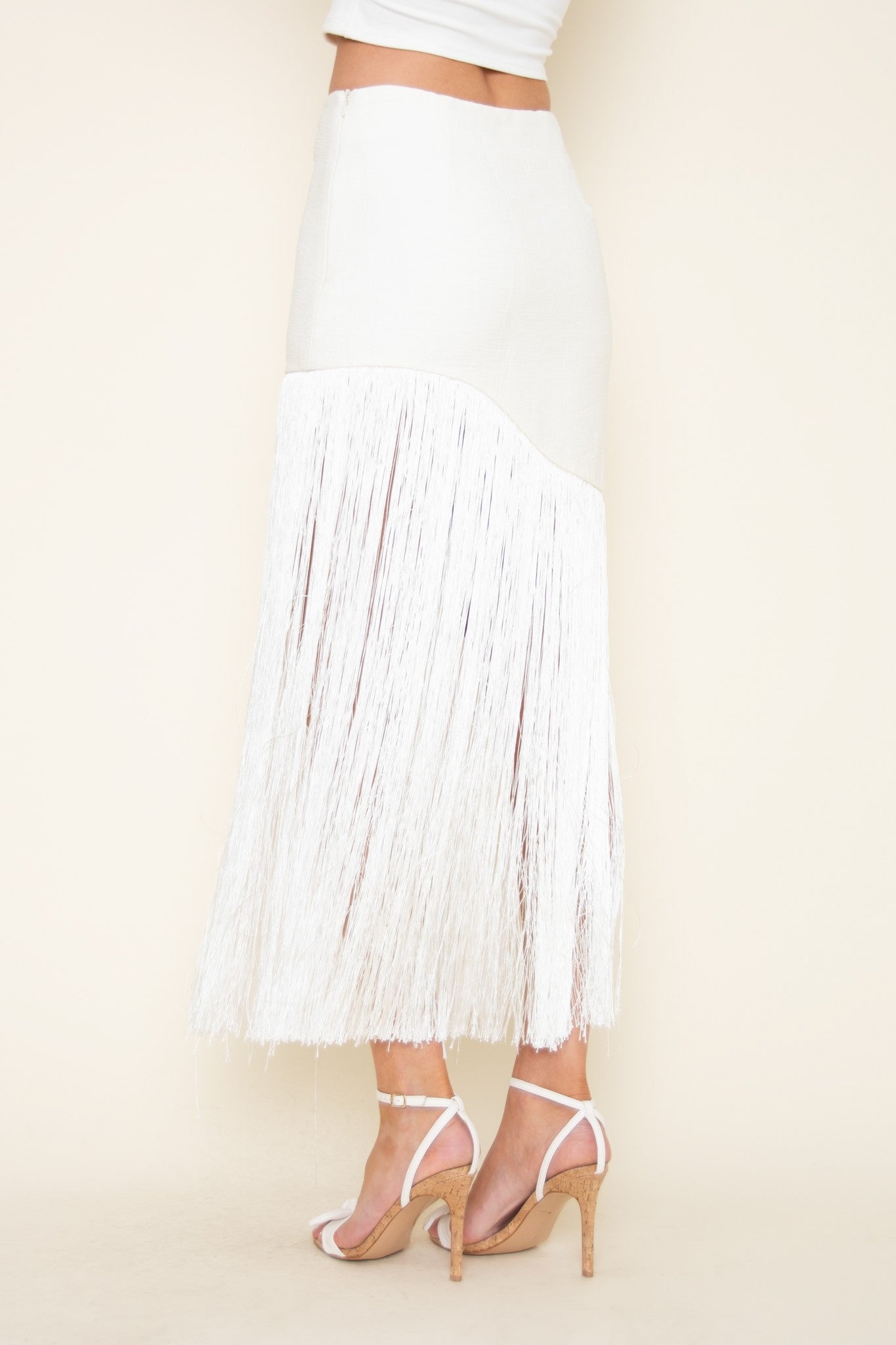 Danny Fringes skirt-white